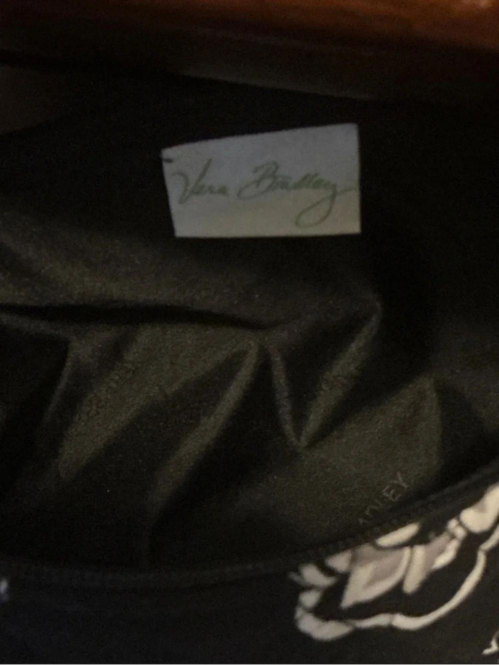 Vera Bradley Black & White Floral Quilted Cosmetic Case